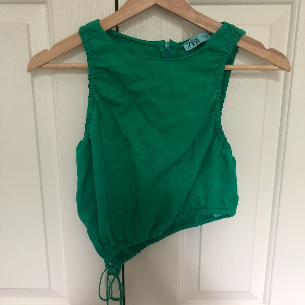 Zara green crop top
